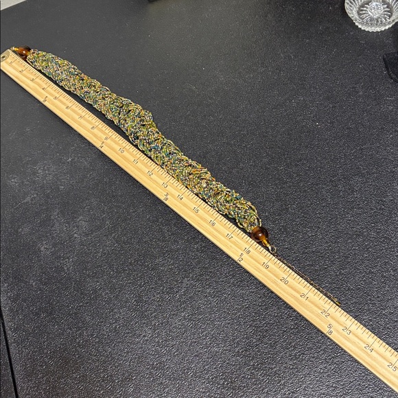 Vintage Retro Elegant Glass Braided Multicolor Beaded Necklace - Picture 6 of 7